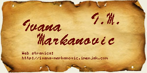 Ivana Markanović vizit kartica